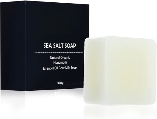 손으로 만드는 염소 우유 바다 소금 표면 Soap 여드름 기공 진드기 이동 여드름 치료